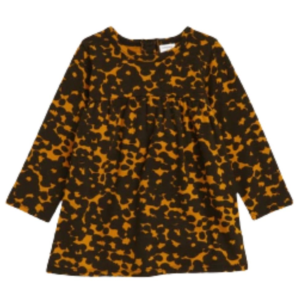 NORDSTROM Babies Kids' Cristina Martinez Graphic Dress Brown Bloom Smudge 6M NWT
